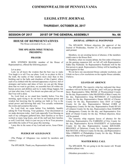 1788 Legislative Journal—House October 26