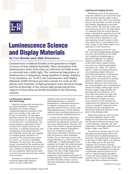 Luminescence Science and Display Materials