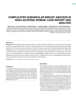 Complicated Subareolar Breast Abscess in Non-Lactating Woman: Case Report and Analysis