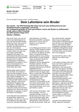 Dem Lafontaine Sein Bruder