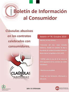 Boletín De Información Al Consumidor – Octubre 2019 – Cláusulas Abusivas En Los Contratos Celebrados Con Consumidores