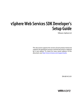 Vsphere Web Services SDK Developer's Setup Guide