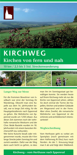 KIRCHWEG Kirchen Von Fern Und Nah 10 Km / 2,5 Bis 3 Std