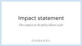 Impact Statement