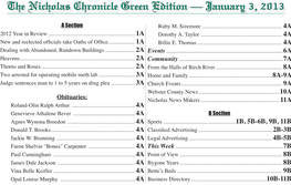 The Nicholas Chronicle Green Edition — January 3, 2013