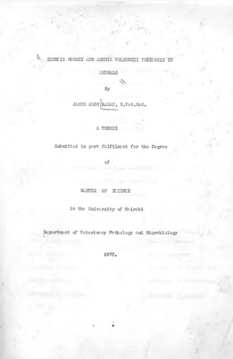 Senecio Moorei and Adenia Volkensii Toxicosis in Animals