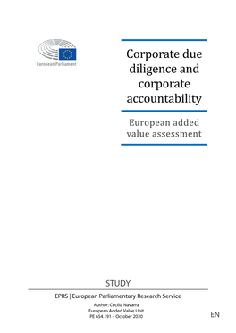 EPRS Study: Corporate Due Diligence and Corporate Accountability