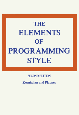 Elements of Programming Style