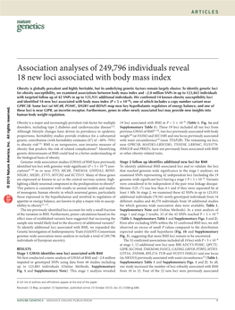 Association Analyses of 249,796 Individuals Reveal 18 New Loci