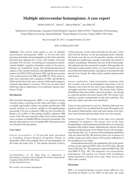 Multiple Microvenular Hemangioma: a Case Report