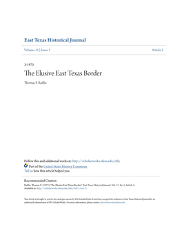 The Elusive East Texas Border,