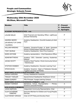 NSC Minutes Table