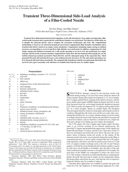 Transient Three-Dimensional Side-Load Analysis of a Film-Cooled Nozzle