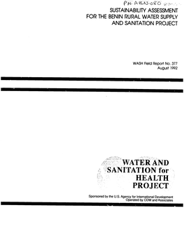 Sustainability Assessment for the Benin Rural Water Supply and Sanitation Project