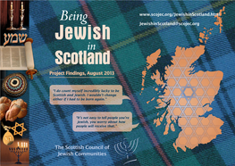 Being Jewish in Scotland: Project Findings, August 2013