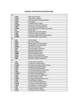 Federal Contracting Acronym Guide