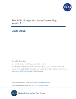 SMAPVEX12 Vegetation Water Content Map, Version 1 USER GUIDE
