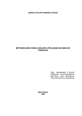 Metodologia Para Avaliar a Poluição Na Baía De Paracas