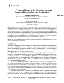 Terrorist Threats on the Economic System and Combating Financing Terrorist Organizations