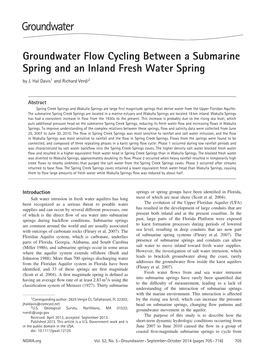 Groundwater Flow Cycling Between a Submarine Spring and an Inland Fresh Water Spring by J