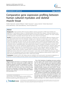 Comparative Gene Expression Profiling Between Human Cultured