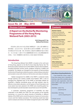 Issue No. 24 May 2016 Contents Division Column a Report on The