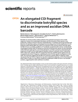 An Elongated COI Fragment to Discriminate Botryllid Species And