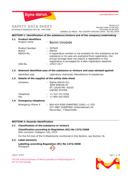 SAFETY DATA SHEET Revision Date 14.09.2021 According to Regulation (EC) No