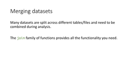 Merging Datasets