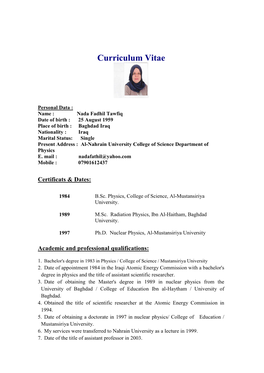 Curriculum Vitae