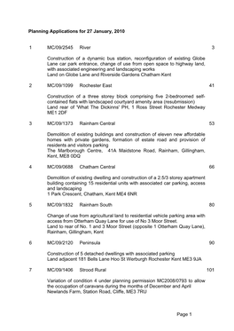 Planning Applications for 27 January, 2010 1 MC/09/2545 River 3