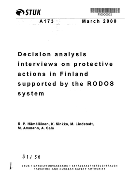 Decision Analysis Interviews on Protective Actions in Finland Supported by the RODOS System