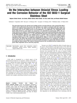 On the Interaction Between Uniaxial Stress Loading and the Corrosion