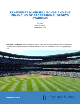 Tax-Exempt Municipal Bonds and the Financing of Professional Sports Stadiums