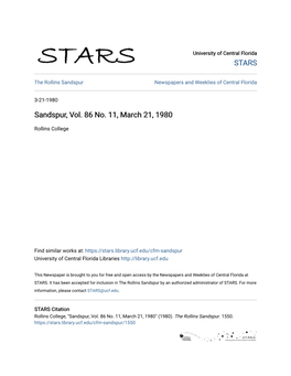 Sandspur, Vol. 86 No. 11, March 21, 1980