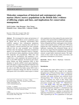 Molecular Comparison of Historical And