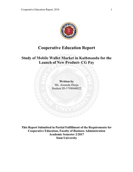 Cooperative Education Report, 2018 1