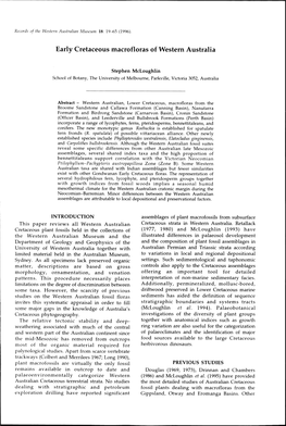 Early Cretaceous Macrofloras of Western Australia