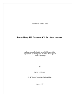 Positive Living: HIV Facts on the Web for African Americans By