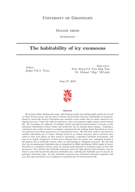 The Habitability of Icy Exomoons