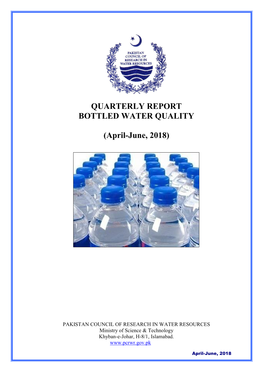 QUARTERLY REPORT BOTTLED WATER QUALITY (April-June, 2018)