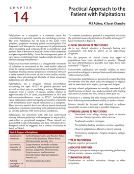 Practical Approach to the Patient with Palpitations