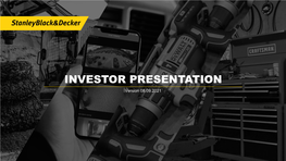 INVESTOR PRESENTATION Version 08.09.2021 Cautionary Statements