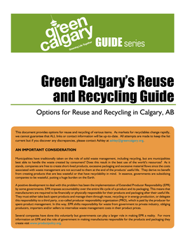 Green Calgary's Reuse and Recycling Guide