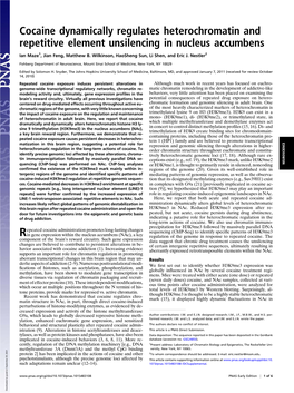 Cocaine Dynamically Regulates Heterochromatin and Repetitive Element Unsilencing in Nucleus Accumbens