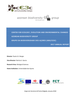Azorean Biodiversity Group (Ce3c) Report for the Year of 2017