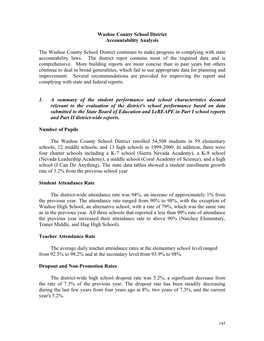 Washoe County School District Accountability Analysis