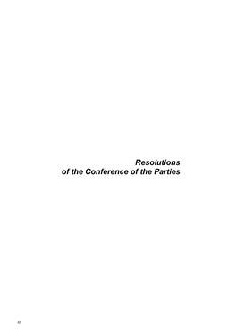 Resolutions of the Conference of the Parties