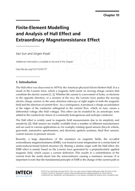 Finite-Element Modelling and Analysis of Hall Effect and Extraordinary Magnetoresistance Effect