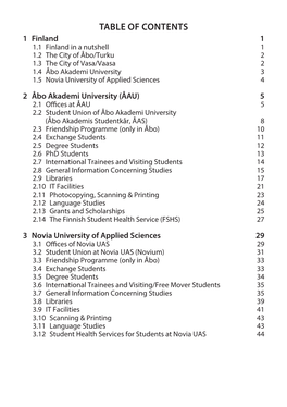 Table of Contents